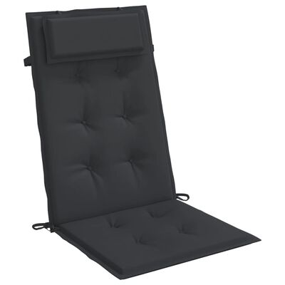 vidaXL Μαξιλάρια Καρέκλας με Πλάτη 2 τεμ. Μαύρα από Ύφασμα Oxford