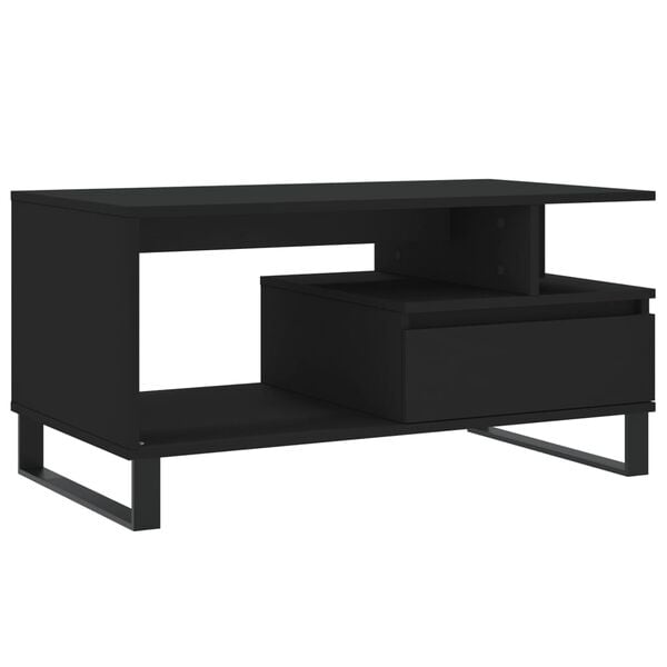 vidaXL Τραπεζάκι Σαλονιού Μαύρο 90x49x45 εκ. Επεξεργασμένο Ξύλο