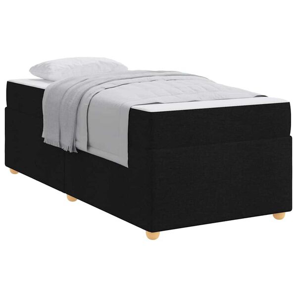 vidaXL Σκελετός Κρεβατιού με στρώμα Μαύρο 100 x 200 cm ύφασμα