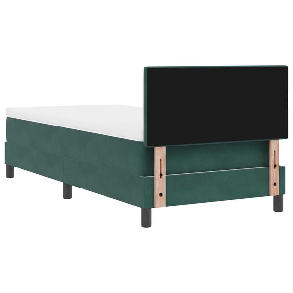 vidaXL Κρεβάτι με ελατήρια Σκούρο πράσινο 90 x 190 cm Βελούδο