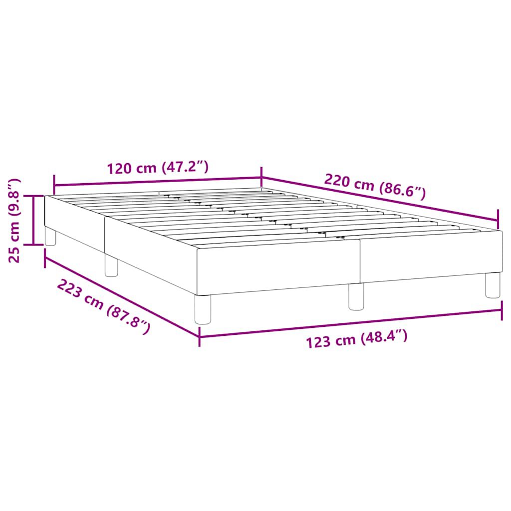 vidaXL Πλαίσιο κρεβατιού χωρίς στρώμα Ροζ 120x220 cm Βελούδινο
