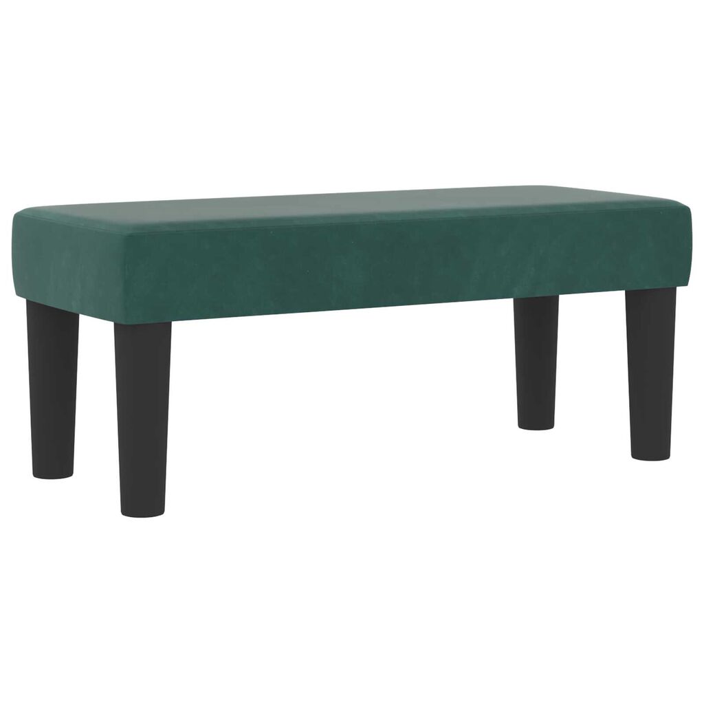 vidaXL Κρεβάτι Box Spring με Στρώμα & Παγκάκι Σκούρο Πράσινο 90x190 εκ. Βελούδο
