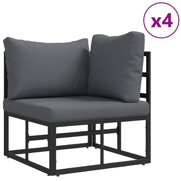 vidaXL Σετ Καναπέ Κήπου 12 pcs Μαύρο Αλουμίνιο