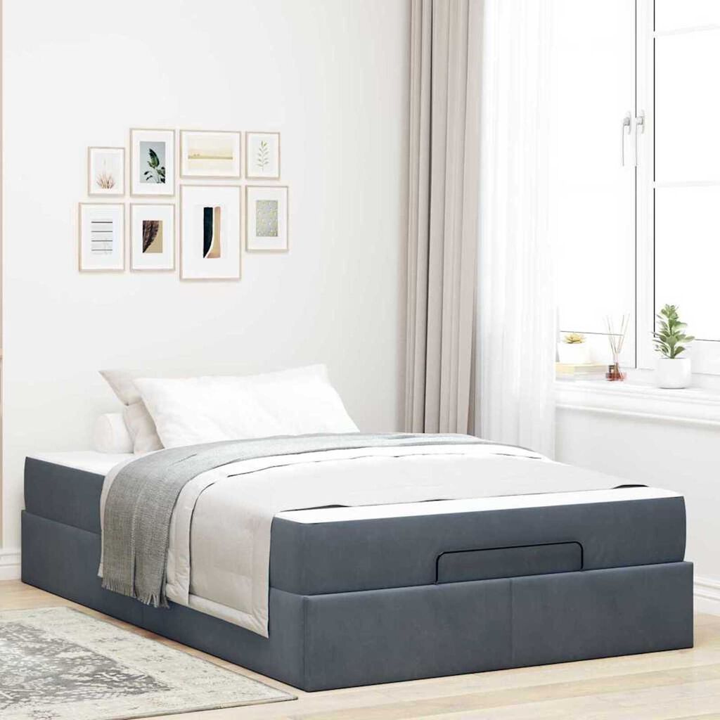 vidaXL Σκελετός Κρεβατιού Σκούρο γκρι 120 x 190 cm Βελούδο