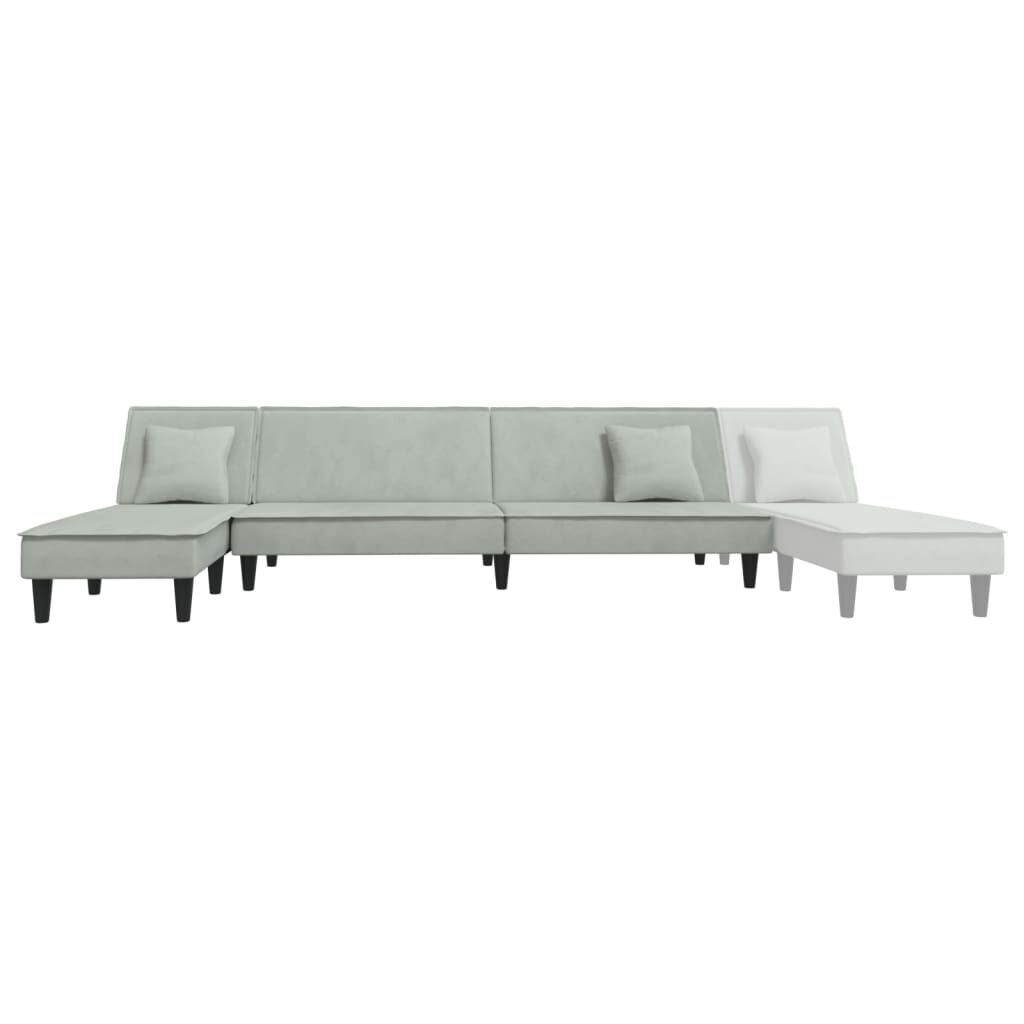 vidaXL Καναπές Κρεβάτι Γωνιακός Αν. Γκρι 255 x 140 x 70 εκ. Βελούδινος