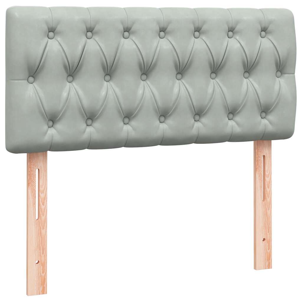 vidaXL Box Spring κρεβάτι με στρώμα ανοιχτό γκρι 90x220 εκ. Βελούδινο
