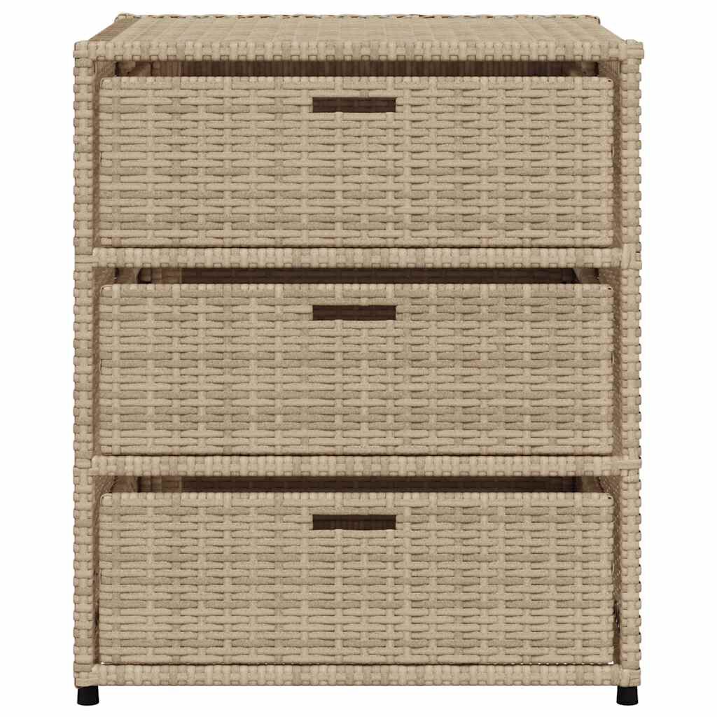 vidaXL Ντουλάπι Αποθήκευσης Κήπου Beige 55x59x69 εκ. Συνθετικό Ρατάν