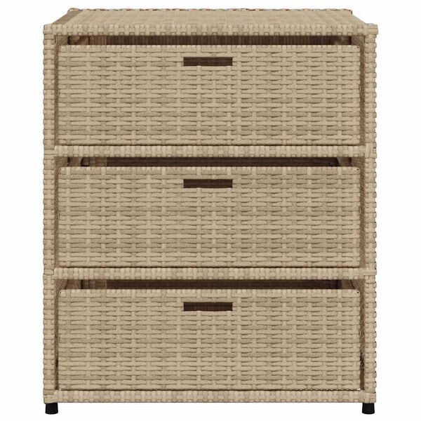 vidaXL Ντουλάπι Αποθήκευσης Κήπου Beige 55x59x69 εκ. Συνθετικό Ρατάν
