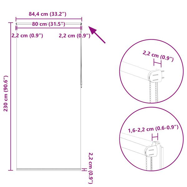 Στόρι Συσκότισης Ρόλερ Κόκκινο 80 x 230 εκ.