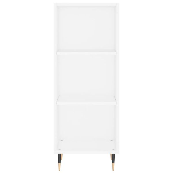 vidaXL Ραφιέρα Γυαλιστερό Λευκό 34,5x32,5x180 εκ. Επεξεργασμένο Ξύλο