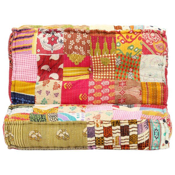 vidaXL Πουφ Patchwork 100 x 100 x 20 εκ. Υφασμάτινο