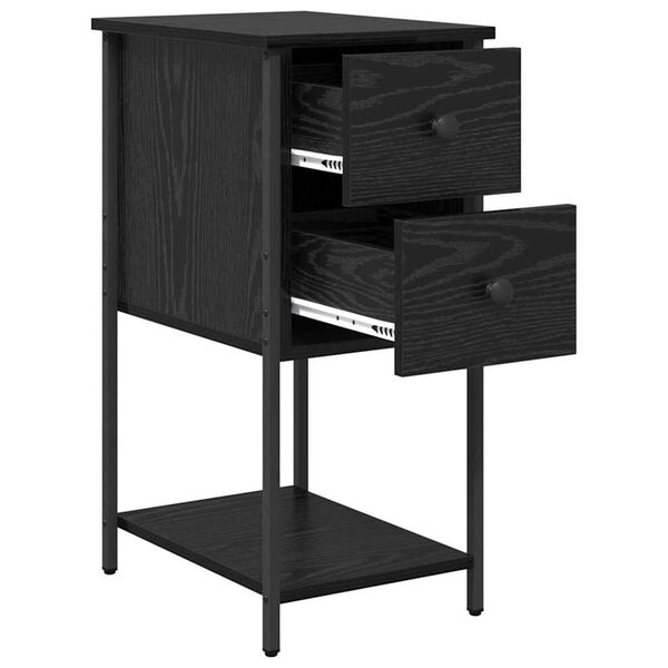 vidaXL Κομοδίνο 2 pcs Μαύρη δρυς 32 x 42 x 70 εκ Επεξεργασμένο ξύλο