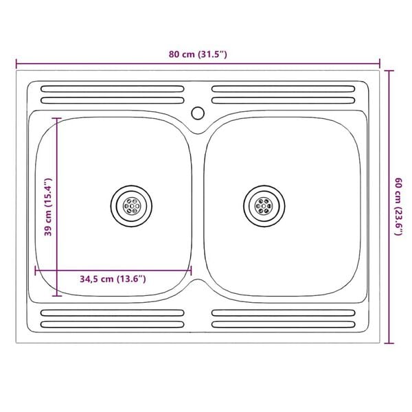 vidaXL Ντουλάπα Κουζίνας με πόρτα Kalmar 2 pcs Μαύρο 80 x 46 x 81.5 εκ