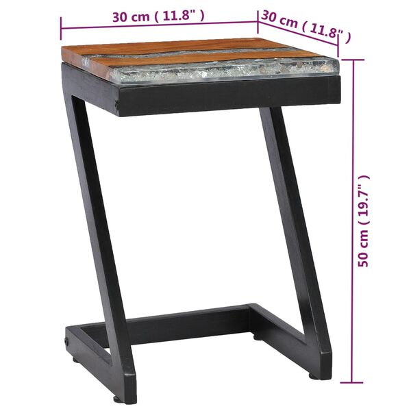 vidaXL Τραπεζάκι Σαλονιού 30x30x50 εκ. Μασίφ Ξύλο Teak και Πολυρητίνη