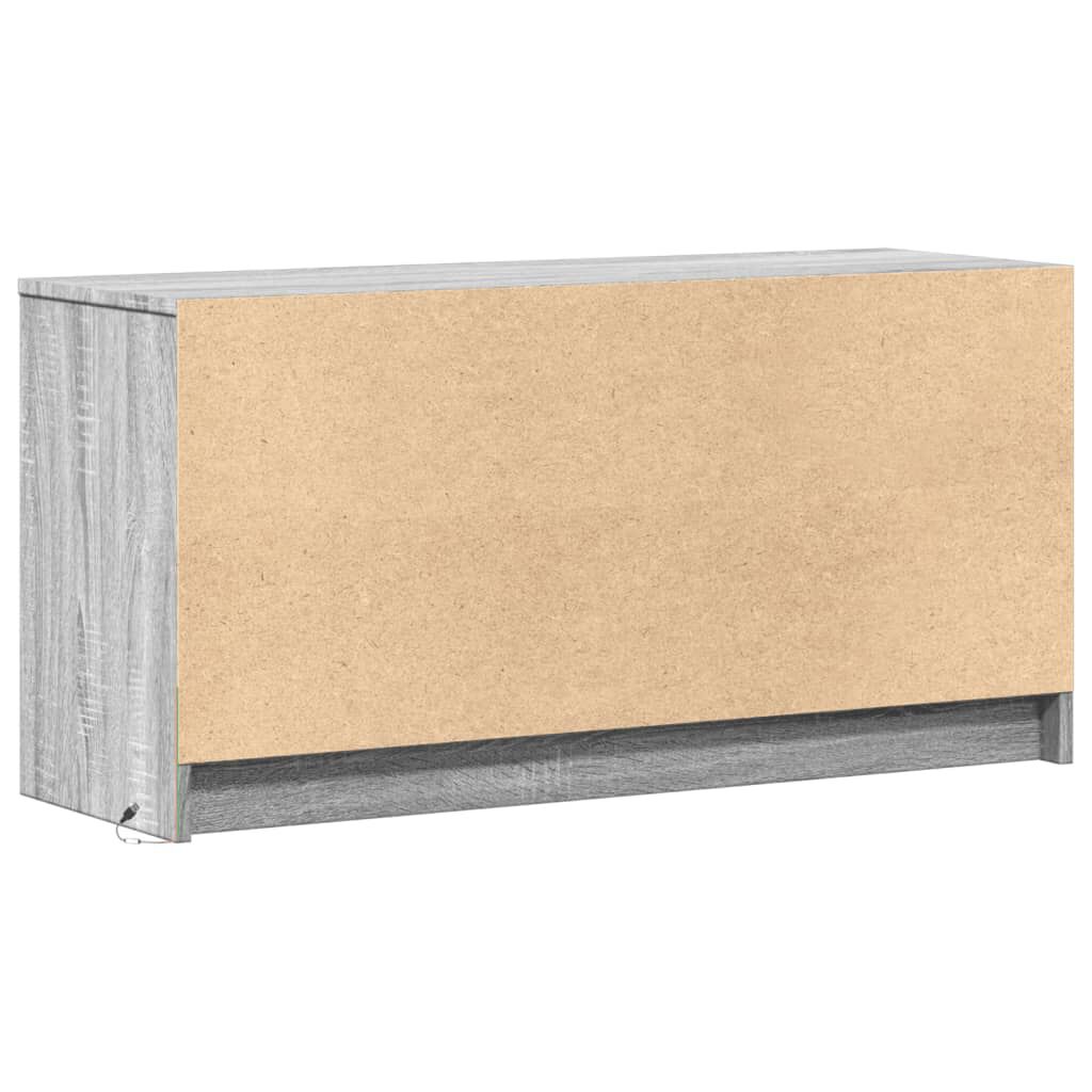vidaXL Έπιπλο Τηλεόρασης με LED Γκρι Sonoma 100x34x50 εκ. Επεξ. Ξύλο