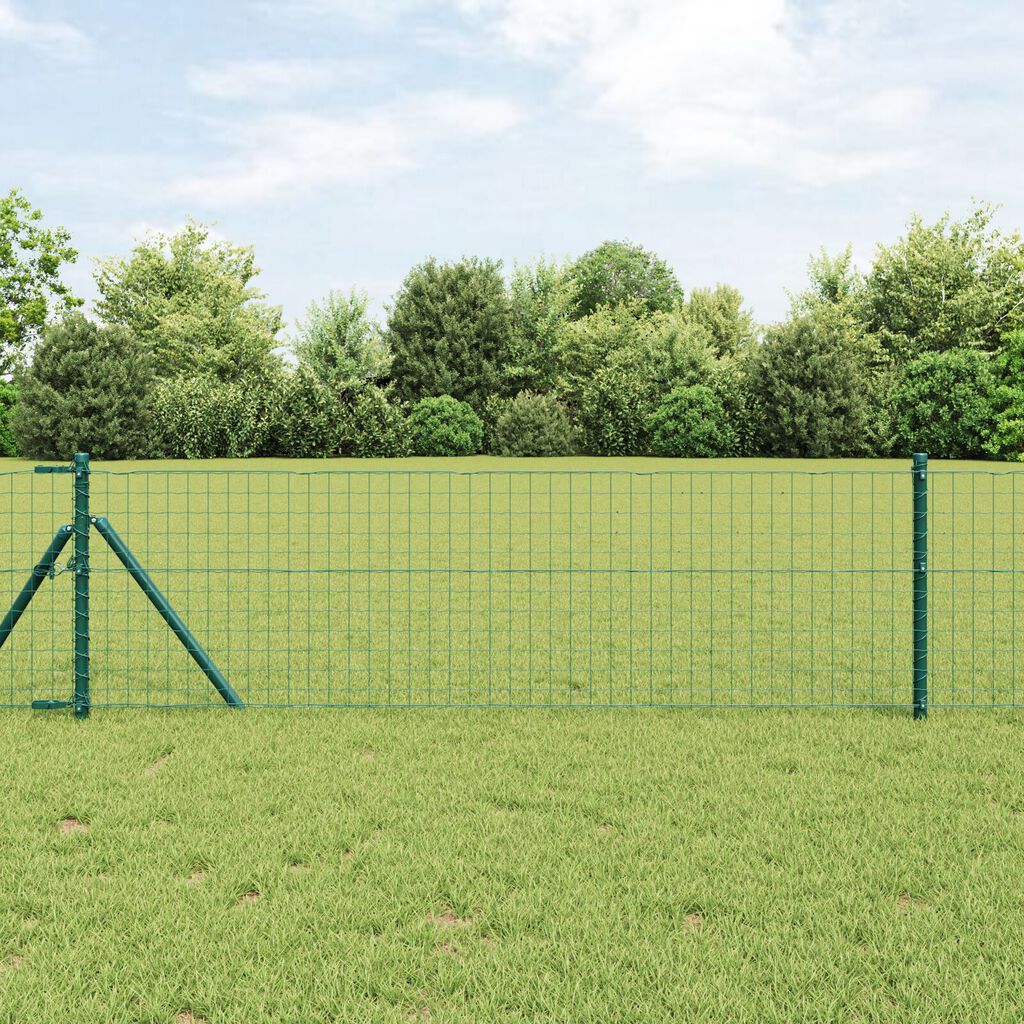 vidaXL Γκριζωποί Πόλοι Φράχτη 13 τεμάχια Ø32 mm 80 cm Γαλβανισμένος Χάλυβας