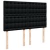 vidaXL Κρεβάτι Boxspring με Στρώμα Μαύρο 140x200 εκ. Υφασμάτινο