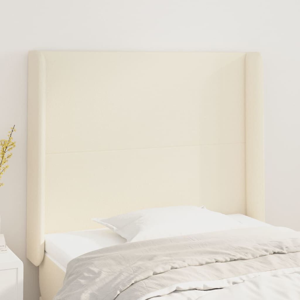vidaXL Κεφαλάρι με Πτερύγια Κρεμ 93x16x118/128 εκ. Συνθετικό Δέρμα