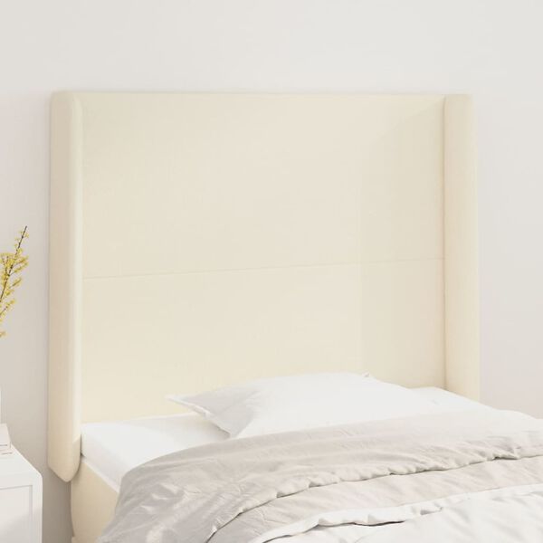 vidaXL Κεφαλάρι με Πτερύγια Κρεμ 93x16x118/128 εκ. Συνθετικό Δέρμα
