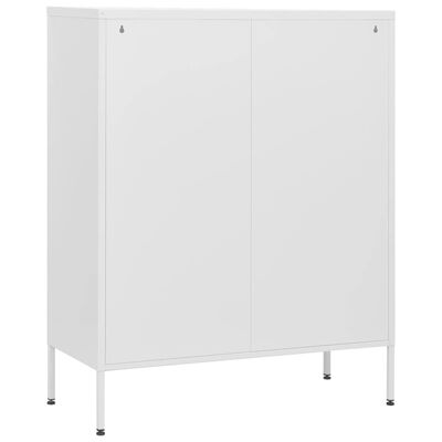 vidaXL Συρταριέρα Λευκό 80 x 35 x 101,5 εκ. από Ατσάλι