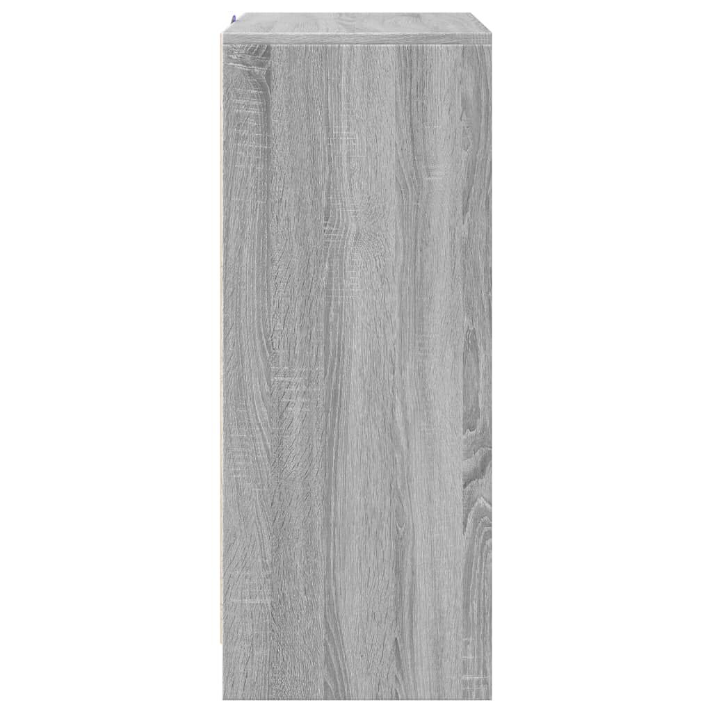 vidaXL Ντουλάπι με Φώτα LED Γκρι Sonoma 77x34x85εκ Επεξεργασμένο Ξύλο