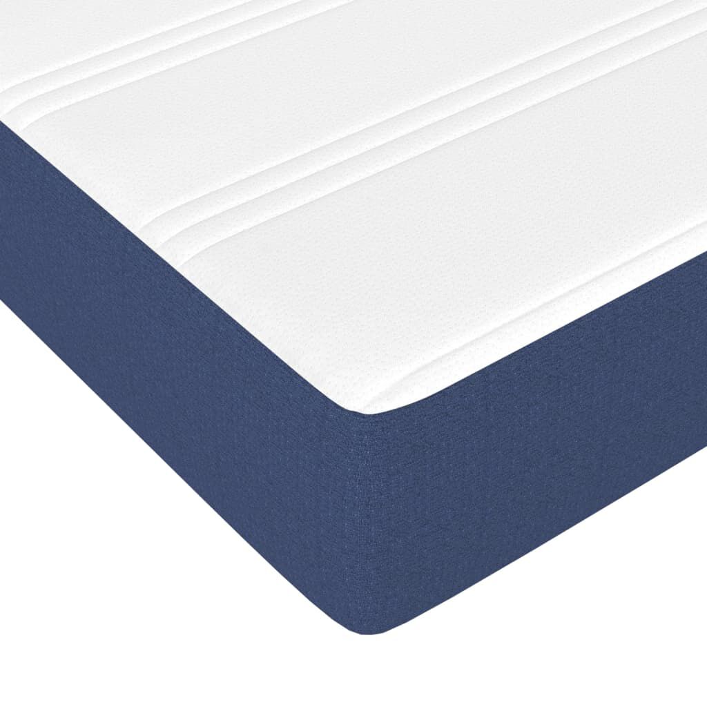 vidaXL Κρεβάτι Boxspring με Στρώμα Μπλε 80x200 εκ. Υφασμάτινο