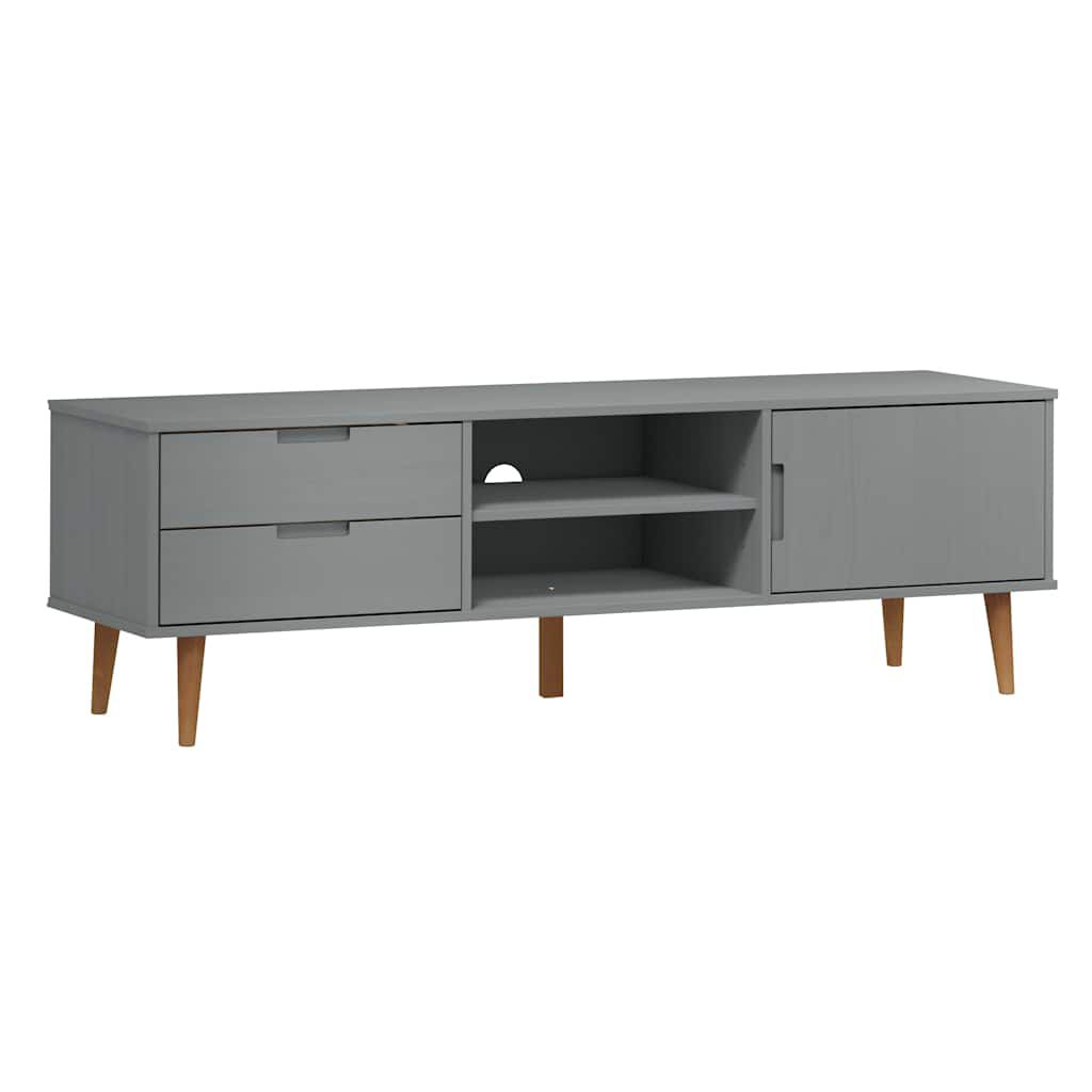 vidaXL Έπιπλο Τηλεόρασης MOLDE Γκρι 158x40x49 εκ. Μασίφ Ξύλο Πεύκου