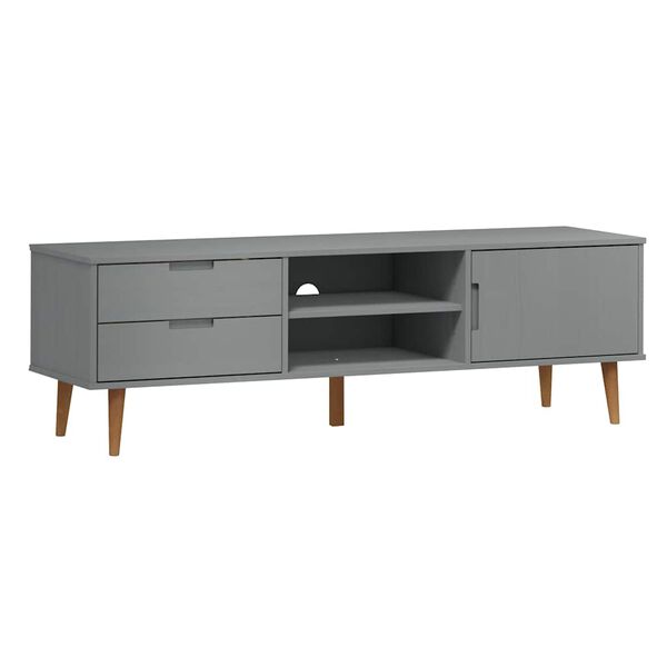 vidaXL Έπιπλο Τηλεόρασης MOLDE Γκρι 158x40x49 εκ. Μασίφ Ξύλο Πεύκου