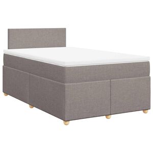 vidaXL Κρεβάτι Boxspring με Στρώμα Taupe 120x190 εκ. Υφασμάτινο
