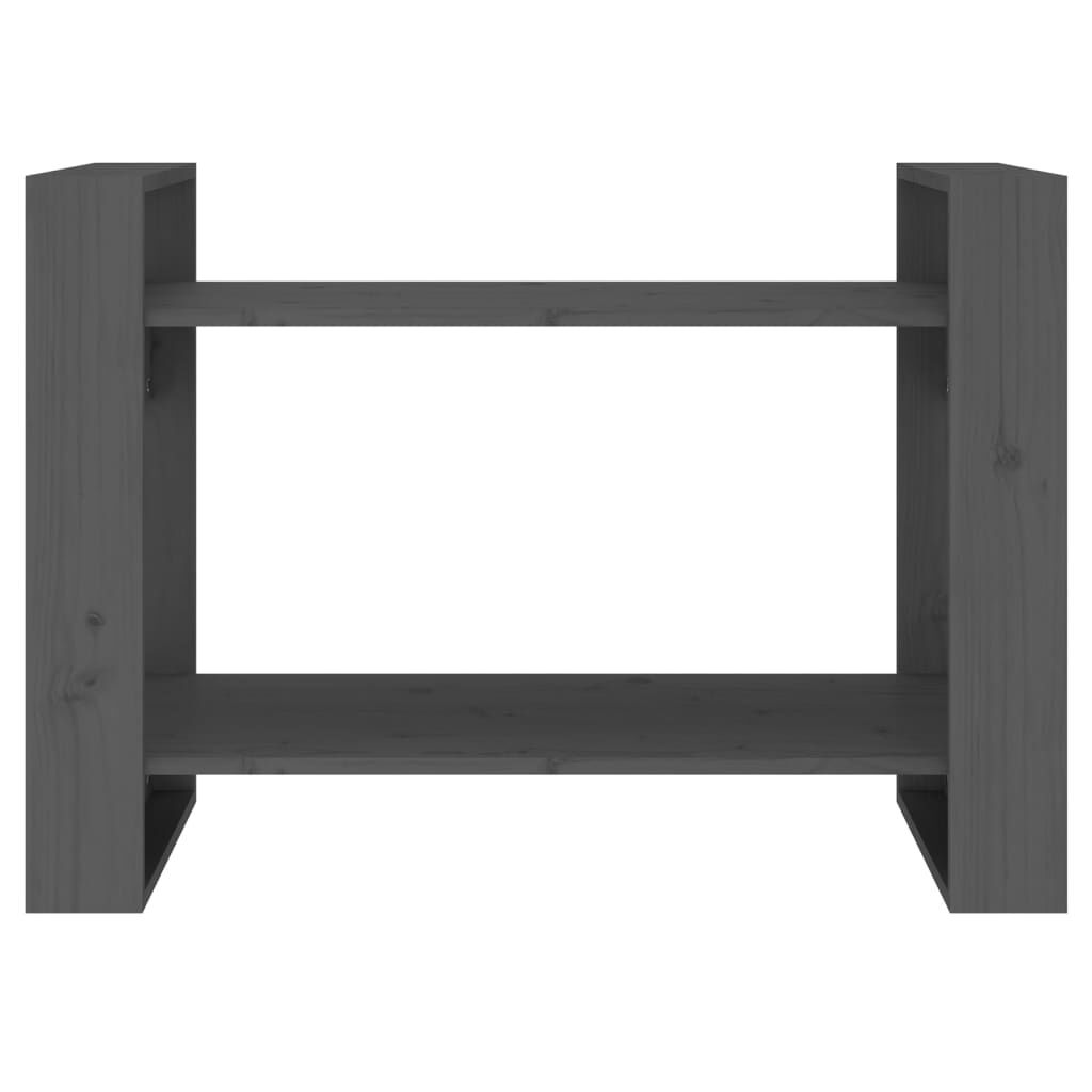 vidaXL Βιβλιοθήκη/Διαχωριστικό Χώρου Γκρι 80x35x56,5 εκ. Μασίφ Πεύκο