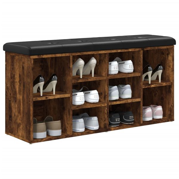 vidaXL Παπουτσοθήκη Καπνιστή Δρυς 102x32x50 εκ. από Επεξεργασμένο Ξύλο