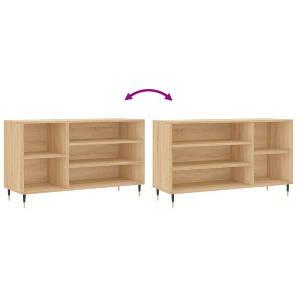 vidaXL Παπουτσοθήκη Sonoma Δρυς 102x36x60 εκ. από Επεξεργασμένο Ξύλο