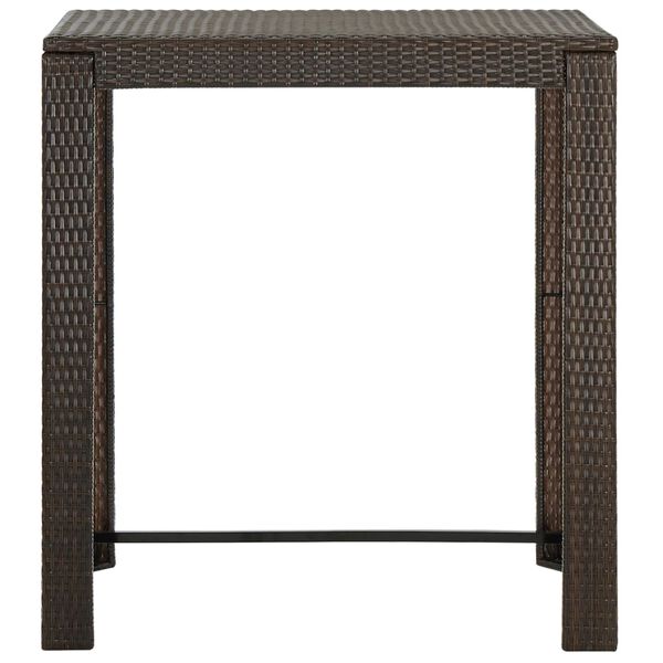 vidaXL Τραπέζι Μπαρ Κήπου Καφέ 100x60,5x110,5 εκ. από Συνθετικό Ρατάν