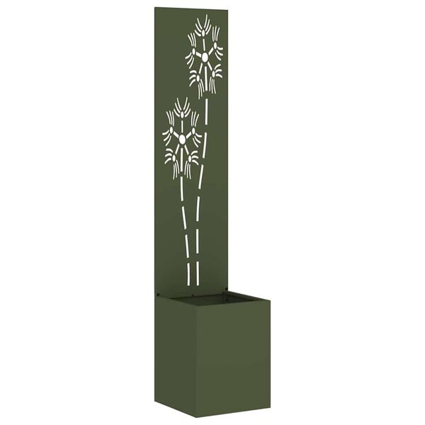 vidaXL Οθόνη Ιδιωτικότητας Κήπου Floral Λαδί 32 x 140 εκ.