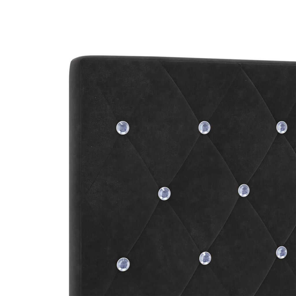 vidaXL Κεφαλόπλακα LED από την , μαύρη βελούδινη 80εκ με κρυστάλλινο κουμπί