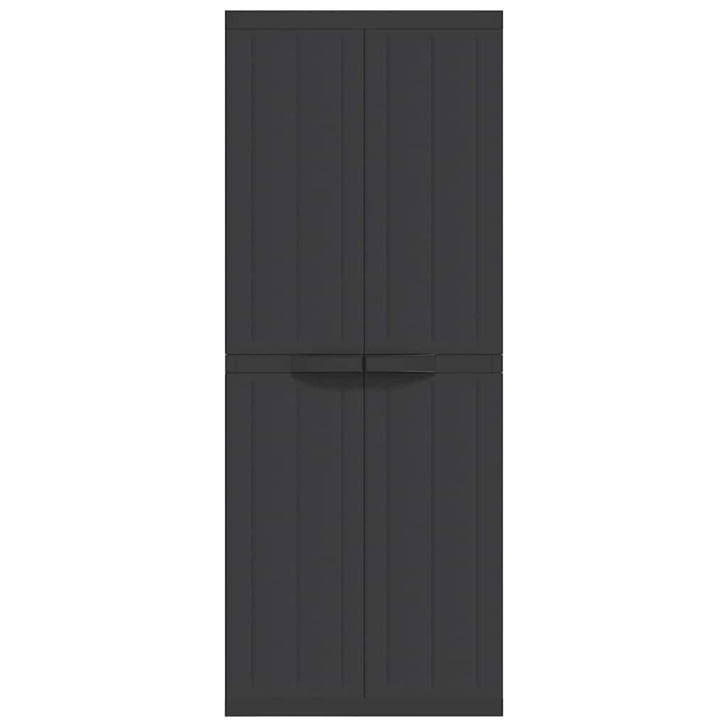 vidaXL Ντουλάπι Αποθ. Εξ. Χώρου Μαύρο 65x37x165εκ. Πολυπροπυλένιο