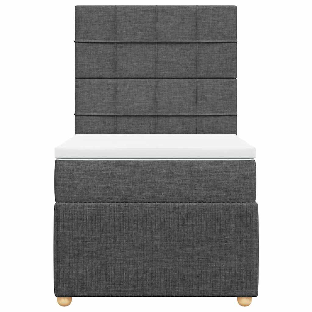 vidaXL Κρεβάτι Boxspring με Στρώμα Σκούρο Γκρι 80x200 εκ. Υφασμάτινο