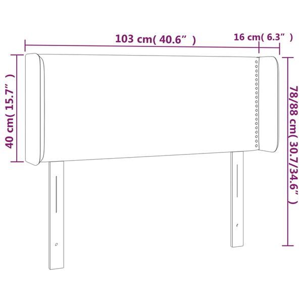 vidaXL Κεφαλάρι Κρεβατιού LED Καπουτσίνο 103x16x78/88εκ. Συνθετ. Δέρμα