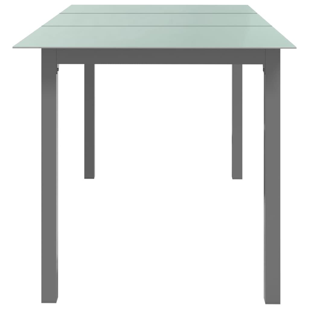 vidaXL Τραπέζι Κήπου Ανοιχτό Γκρι 150x90x74 εκ. από Αλουμίνιο / Γυαλί