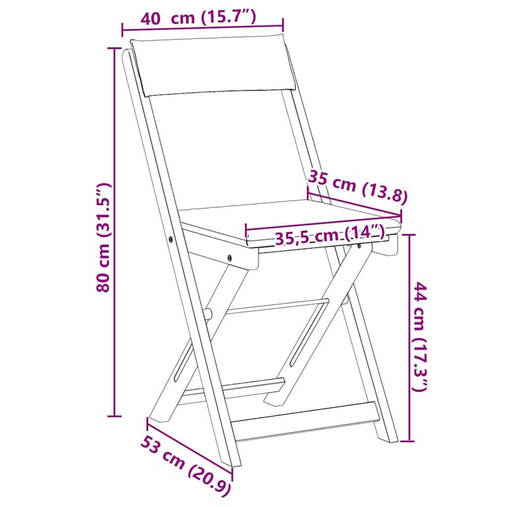 vidaXL Σετ μπιστρό 3 pcs Καφέ Μασίφ ξύλο ακακίας