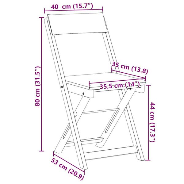 vidaXL Σετ μπιστρό 3 pcs Καφέ Μασίφ ξύλο ακακίας