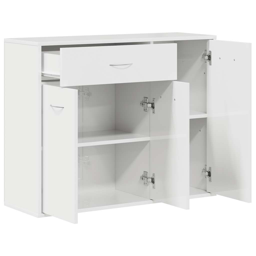vidaXL Μπουφές Γυαλιστερό Λευκό 88 x 30 x 70 εκ. από Επεξ. Ξύλο