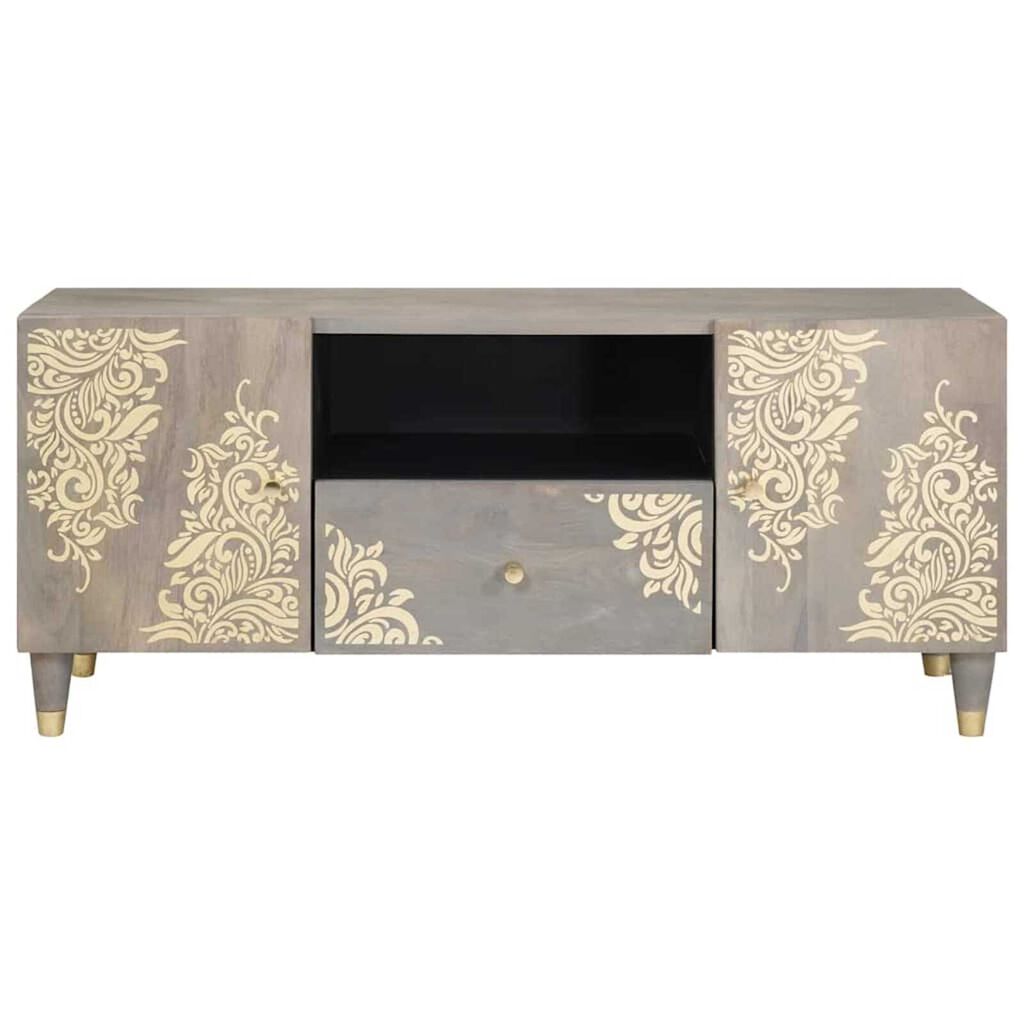 vidaXL Ντουλάπι TV με συρτάρι Γκρι και Χρυσό 105 x 33.5 x 46 εκ.