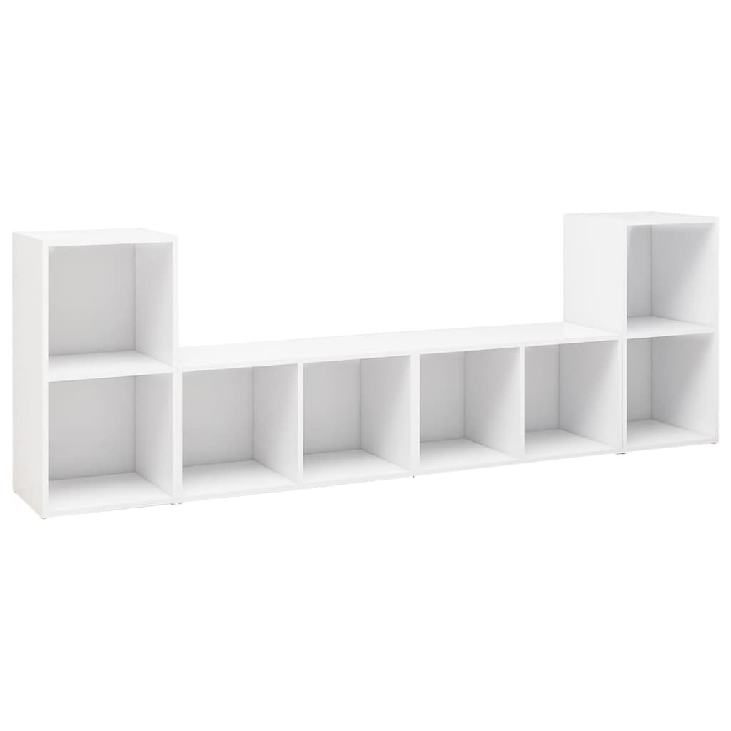 vidaXL Έπιπλα Τηλεόρασης 4 τεμ. Λευκά 72 x 35 x 36,5 εκ. Επεξ. Ξύλο