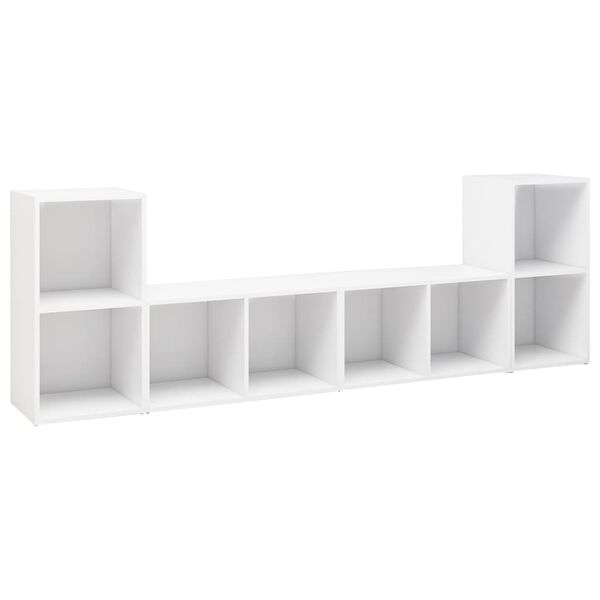 vidaXL Έπιπλα Τηλεόρασης 4 τεμ. Λευκά 72 x 35 x 36,5 εκ. Επεξ. Ξύλο