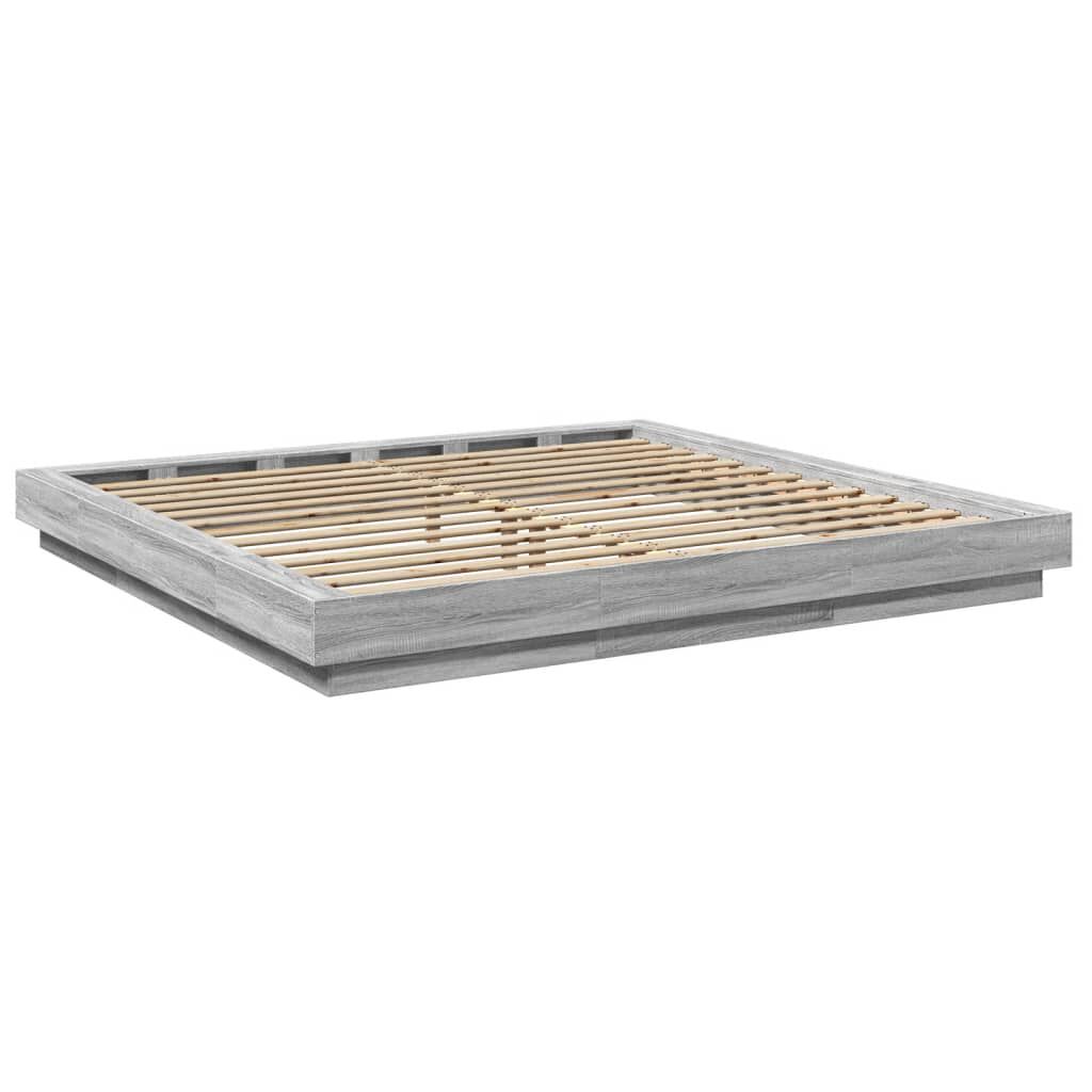 vidaXL Πλαίσιο Κρεβατιού Γκρι Sonoma 200x200 εκ. Επεξεργασμένο Ξύλο