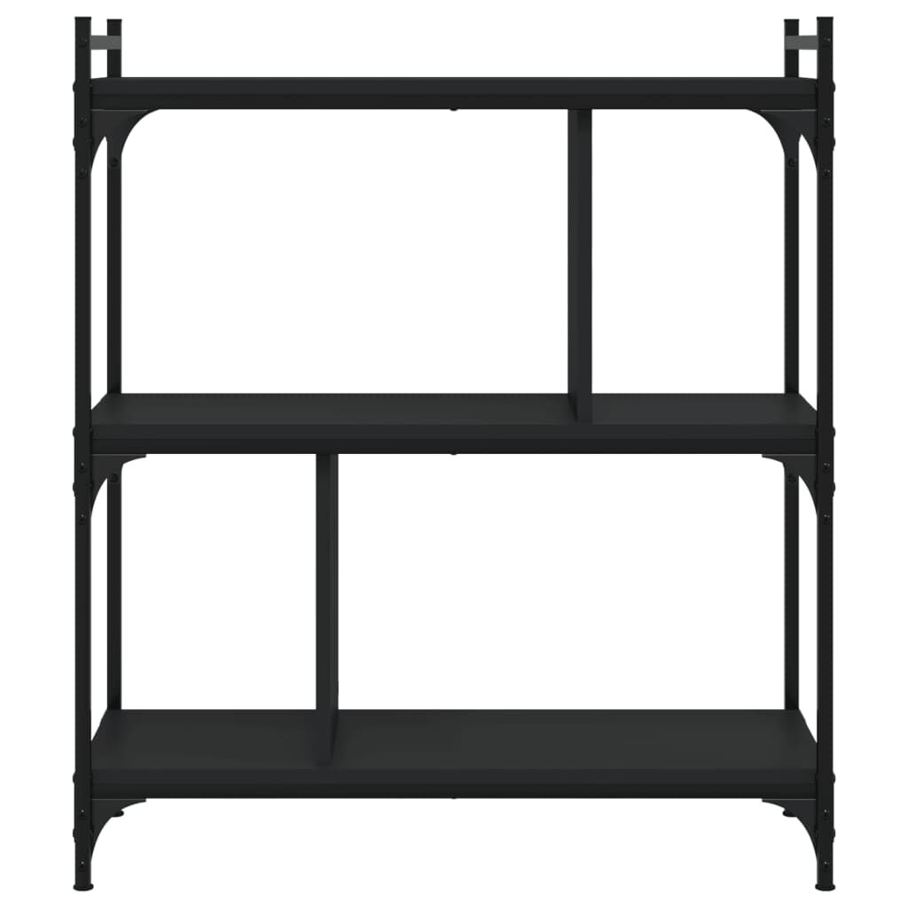 vidaXL Βιβλιοθήκη 3 Επιπέδων Μαύρη 76 x 32 x 88 εκ. από Επεξεργ. Ξύλο