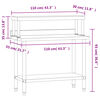 vidaXL Πάγκος Εργασίας Κουζίνας με Ράφι 110x55x120 εκ. Ανοξείδ. Ατσάλι