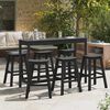 vidaXL Σετ Μπαρ Κήπου 6 pcs Μαύρο HDPE
