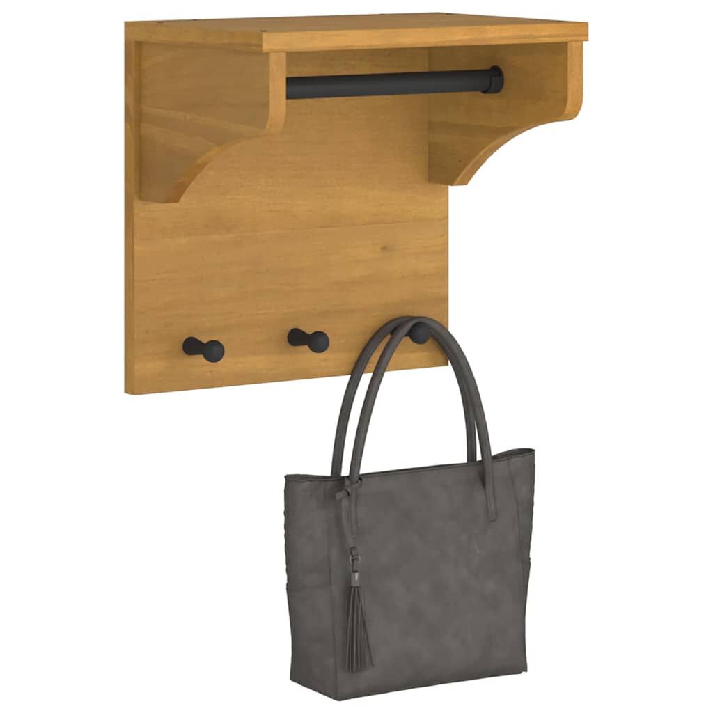 vidaXL Επίτοιχη κρεμάστρα παλτών SANDNES 43x30x42 εκ. Πεύκο μασίφ ξύλο